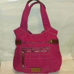 Fossil Vintage Canvas Hobo Bag